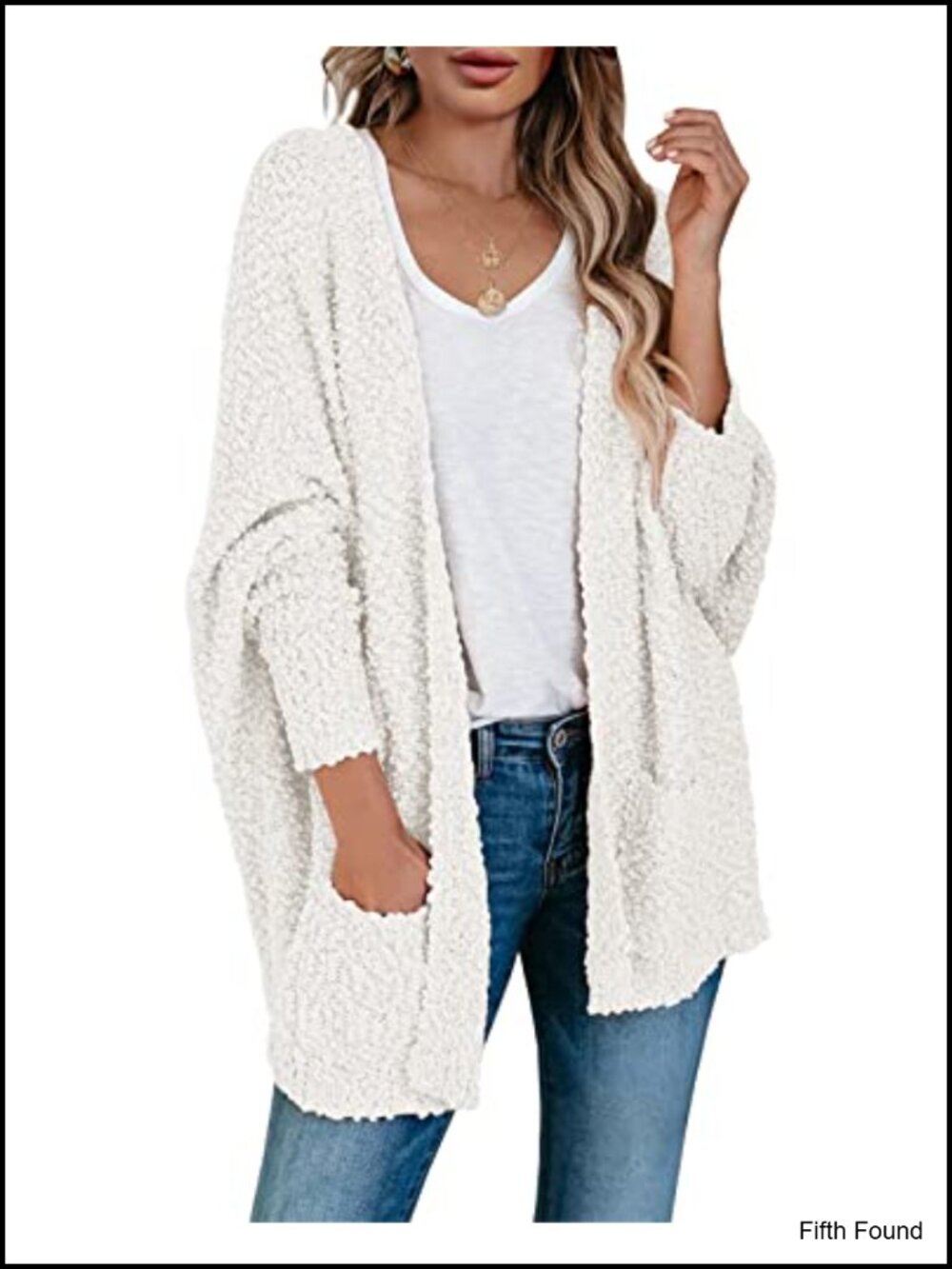 Womens Chunky Popcorn Cardigan Oversized Cozy Long Batwing Sweater